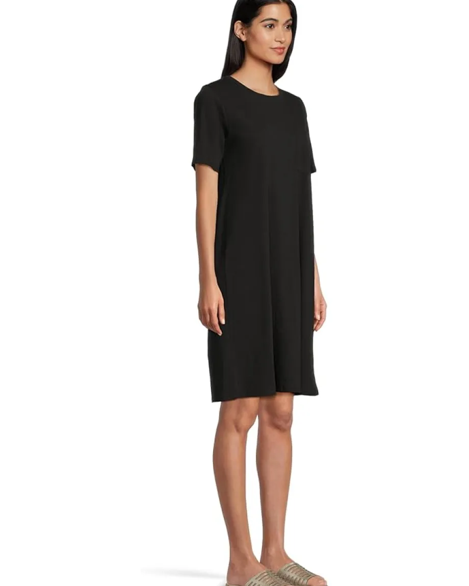 Women Eileen Fisher Organic Cotton Slubby Jersey Crew Neck T-Shirt Dress