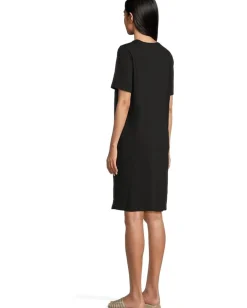 Women Eileen Fisher Organic Cotton Slubby Jersey Crew Neck T-Shirt Dress