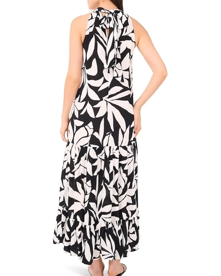 Vince Camuto Oscar Neck Tiered Maxi Dress Rich Black 1 Online