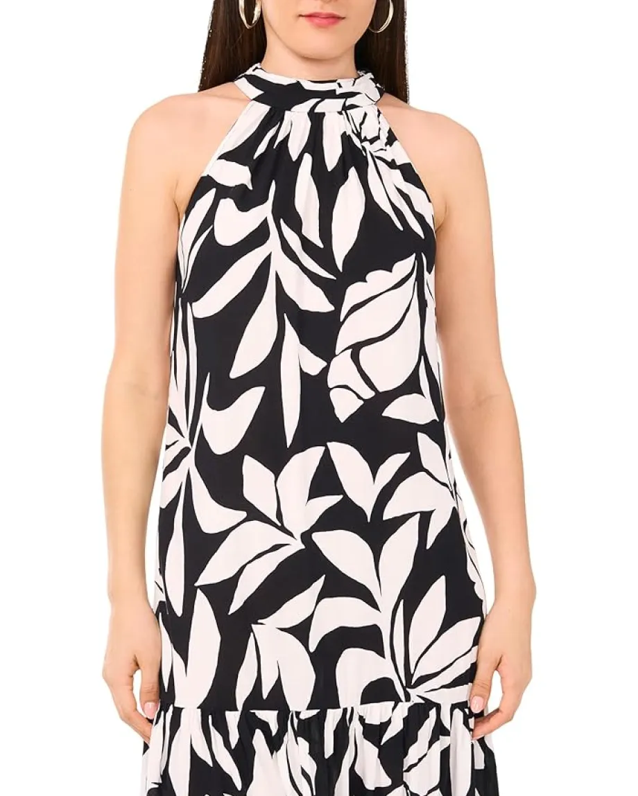 Vince Camuto Oscar Neck Tiered Maxi Dress Rich Black 1 Online