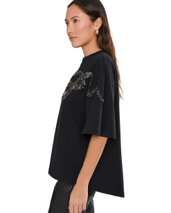 AllSaints Ouros Amelie Tee Black Outlet