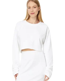Women Norma Kamali Oversized Raglan Sleeve Cropped Top