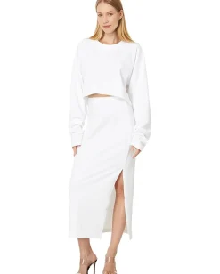 Women Norma Kamali Oversized Raglan Sleeve Cropped Top