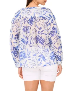 Vince Camuto Oversized Tie Front Top Sapphire Sky Clearance