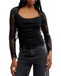 Free People Paloma Lace Top Black Outlet