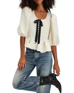 Free People Pamela Bow Top White Alyssum Discount