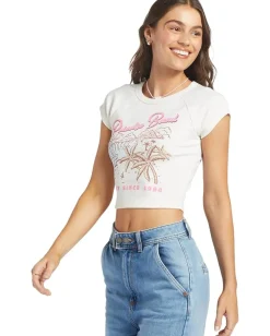 Roxy Paradise Bound Cropped T-Shirt Egret