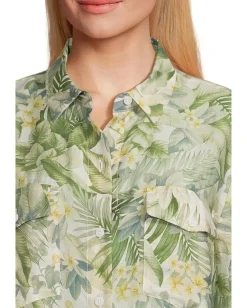 Women Tommy Bahama Paradise Fronds Pocket Bf Shirt