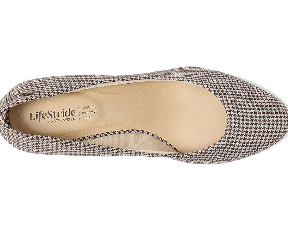 LifeStride Parigi Pump Shoes Beige Houndstooth Hot