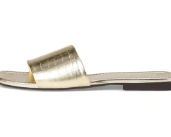 Seychelles Paris Croco Leather Slide Gold New
