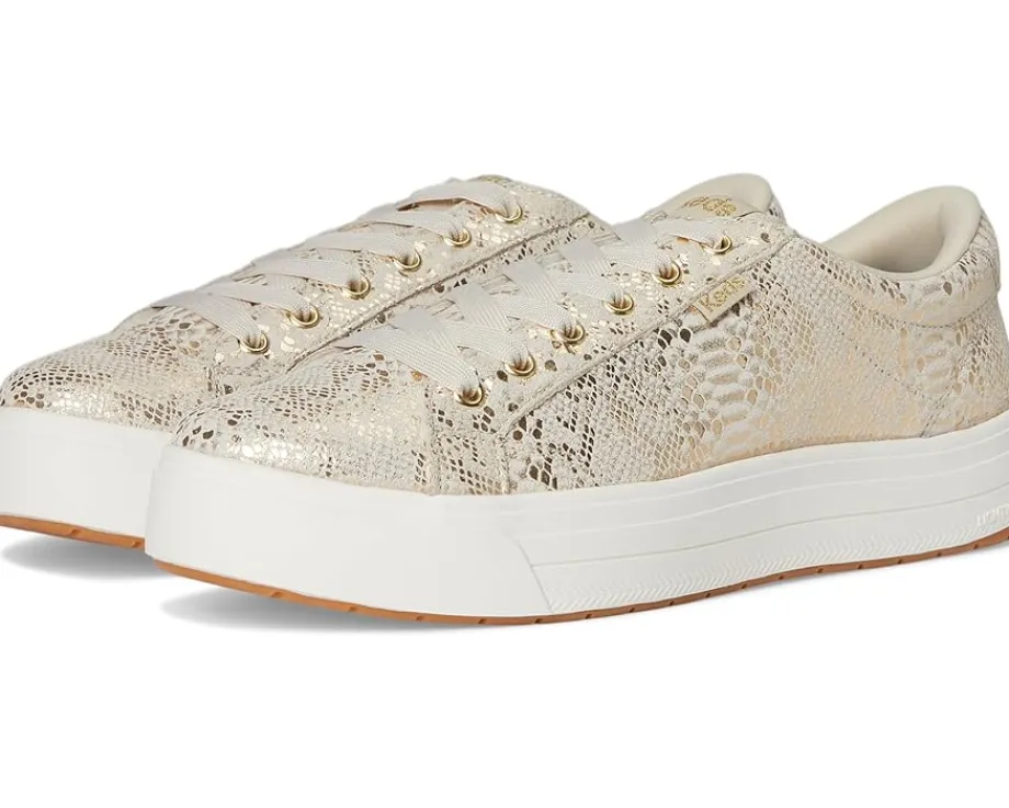 Keds Park Lace Up Gold Metallic Snake Foil Suede Hot