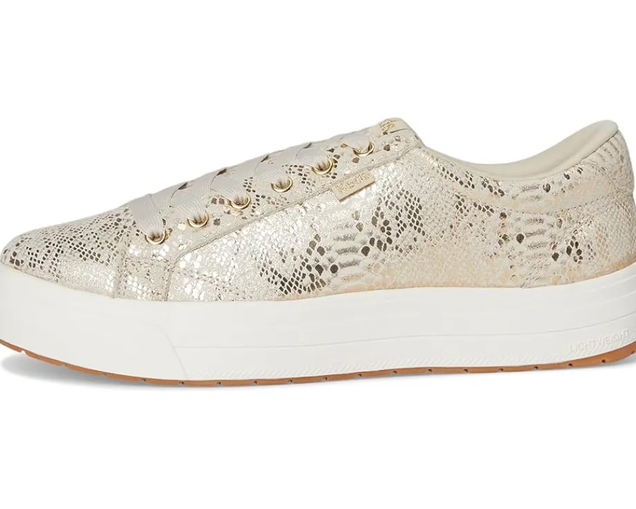 Keds Park Lace Up Gold Metallic Snake Foil Suede Hot