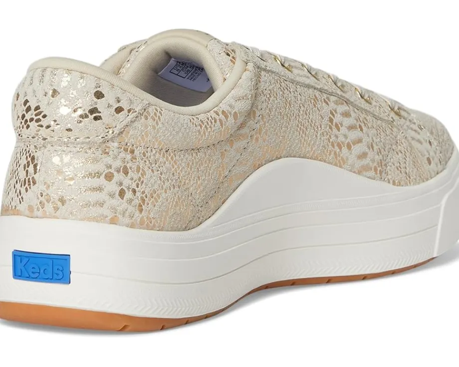 Keds Park Lace Up Gold Metallic Snake Foil Suede Hot