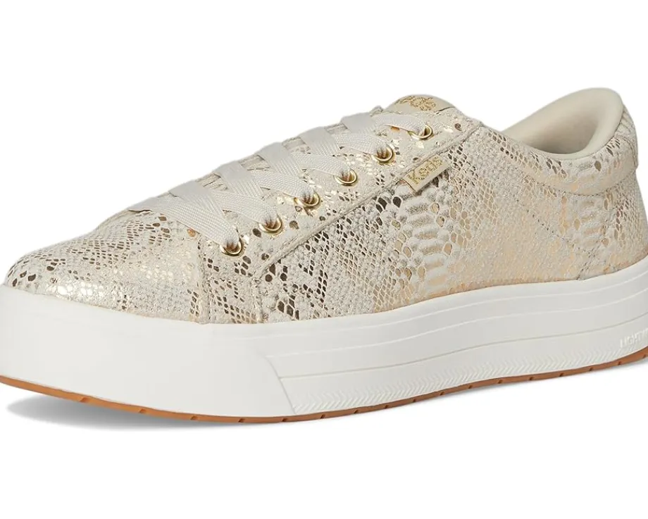 Keds Park Lace Up Gold Metallic Snake Foil Suede Hot