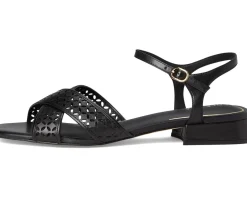 Cole Haan Patie Sandals Black Perforated Leather Discount