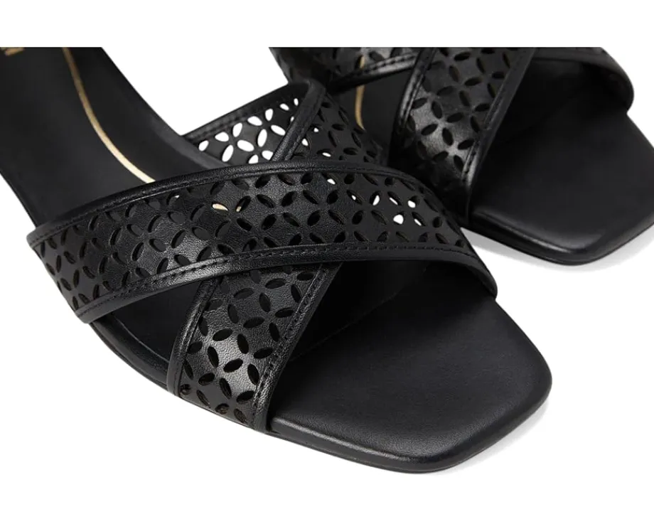 Cole Haan Patie Sandals Black Perforated Leather Discount