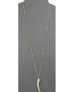 Women Vince Camuto Pave Flat Horn Pendant Necklace