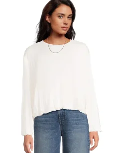Madewell Peach Long Sleeve Bubble Shirt Winter White Clearance