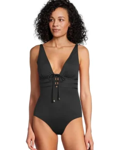 Women Tommy Bahama Pearl Tie Front One-Piece