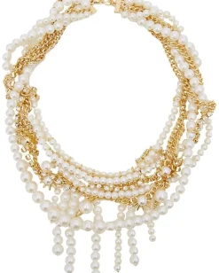 Women Sam Edelman Pearly Punk Pearl Chain Collar Necklace