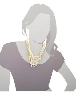 Women Sam Edelman Pearly Punk Pearl Chain Collar Necklace