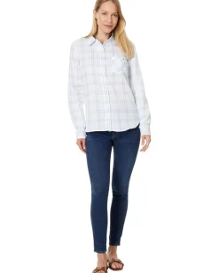 Tommy Hilfiger Pebble Plaid Roll Tab Bright White Multi Hot