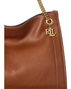 Women Lauren Ralph Lauren Pebbled Leather Large Bradley Tote Bag