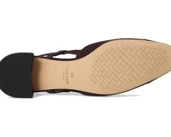 Cole Haan Pella Block Heel Slings Dark Chocolate Suede/Black Pat Leather Discount
