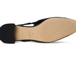 Cole Haan Pella Block Heel Slings Black Leather/Black Patent Sale