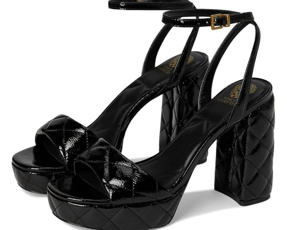 Vince Camuto Pendry Quilted Platform Sandals Black Sale