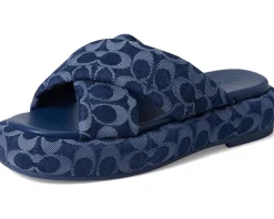 COACH Penelope Signature C Sandals Deep Blue Outlet