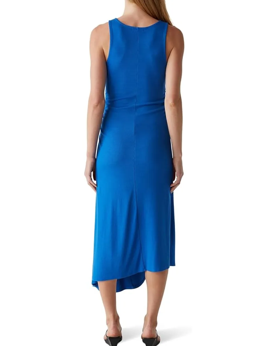 Michael Stars Perez Ruched Sleeveless Midi Dress Bahama Sale