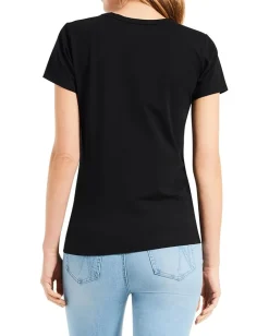 NIC+ZOE Perfect Knit Crew Neck T-Shirt Black Onyx Outlet