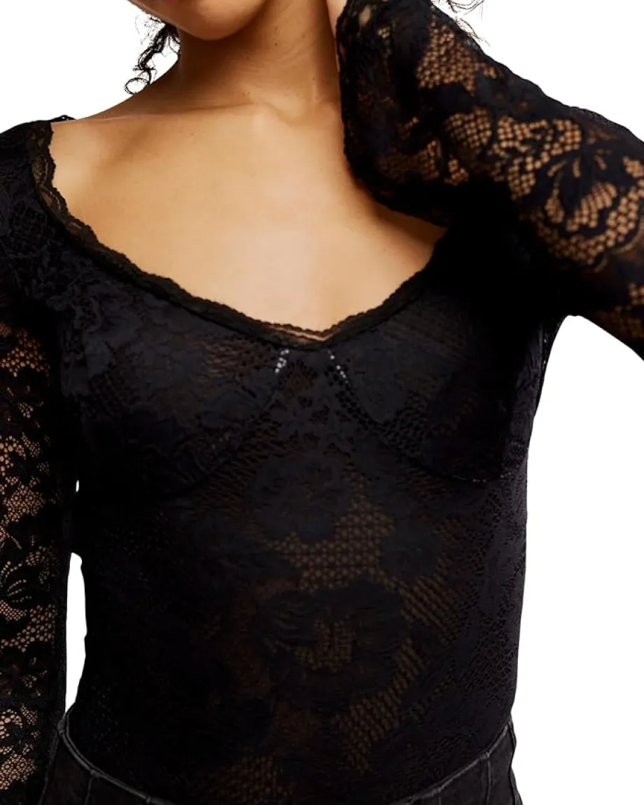 Free People Perfectly Fine Bodysuit Black Best