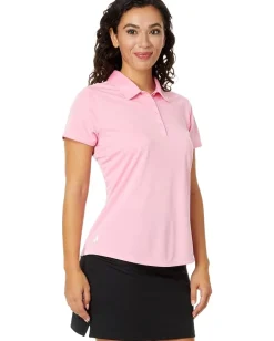 adidas Golf Performance Solid Short Sleeve Golf Polo Shirt Light Pink New