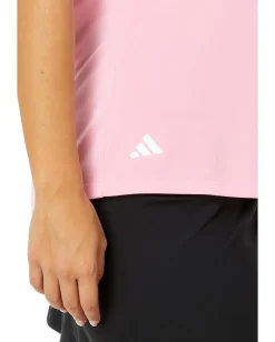 adidas Golf Performance Solid Short Sleeve Golf Polo Shirt Light Pink New