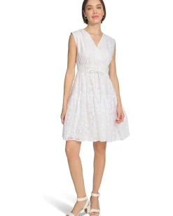 Women Tommy Hilfiger Petal Burnout Fit and Flare Dress