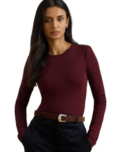 Lauren Ralph Lauren Petite Cotton Long-Sleeve Shirt Dark Garnet Online
