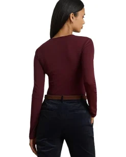 Lauren Ralph Lauren Petite Cotton Long-Sleeve Shirt Dark Garnet Online