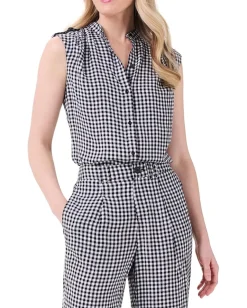 Women NIC+ZOE Petite Drapey Gingham Tank