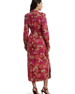 Women Lauren Ralph Lauren Petite Floral Checked Linen Shirtdress