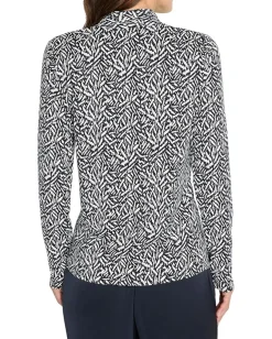 NIC+ZOE Petite Geo Toss Knit Top Indigo Multi Sale