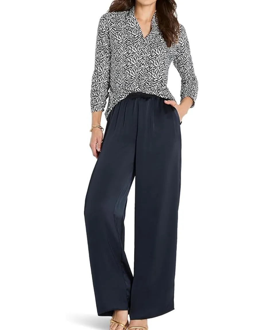 NIC+ZOE Petite Geo Toss Knit Top Indigo Multi Sale