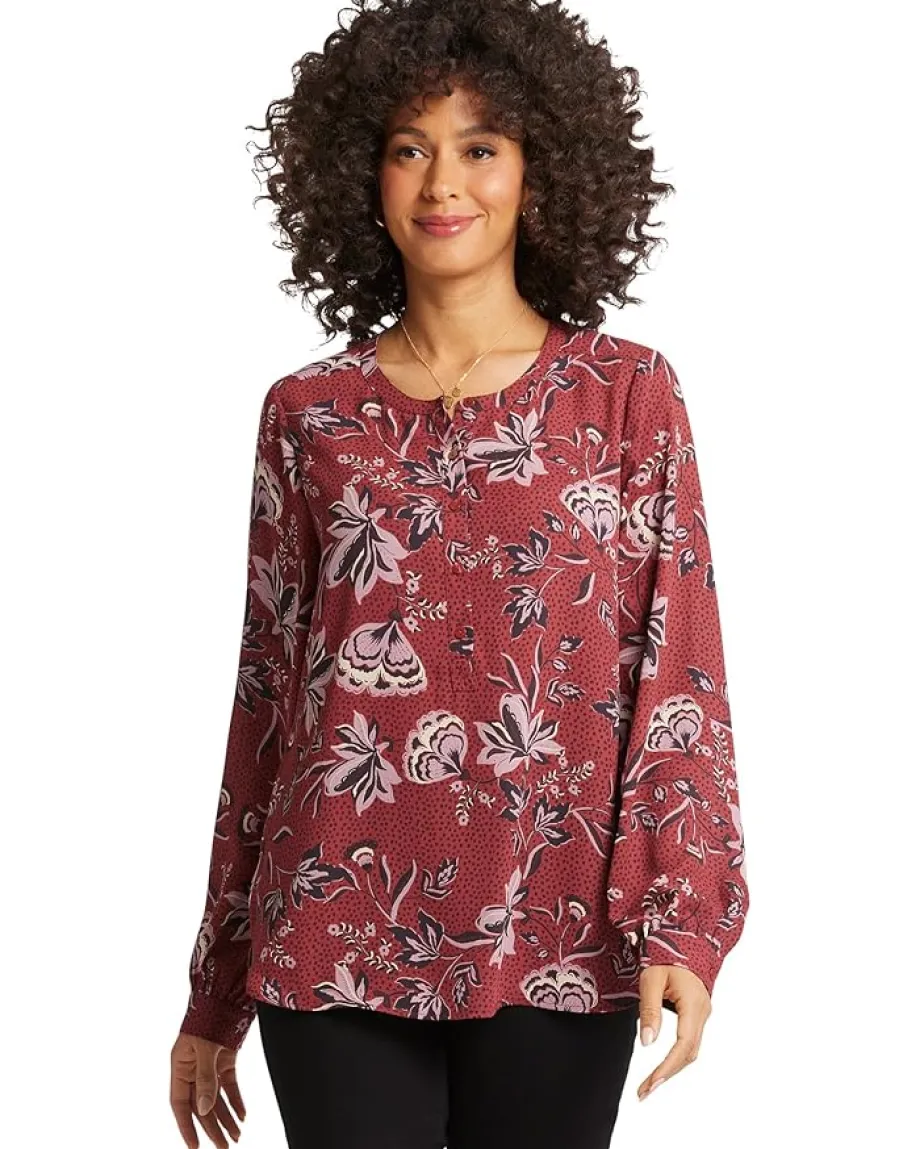 NYDJ Petite Simone Blouse Rosa Blooms Discount