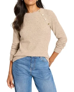 NIC+ZOE Petite Soft Thermal Button Top Walnut Sale