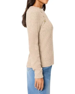 NIC+ZOE Petite Soft Thermal Button Top Walnut Sale