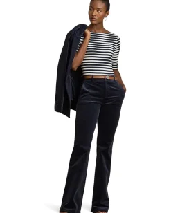 Lauren Ralph Lauren Petite Striped Stretch Cotton Boatneck Tee Lauren Navy/Mascarpone Cream Online