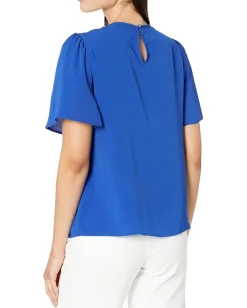 Women CeCe Pin Tuck Blouse with Flutter Sleeve