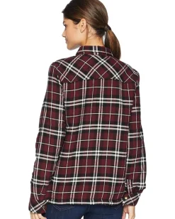 Volcom Plaid About You Long Sleeve Burgundy Online