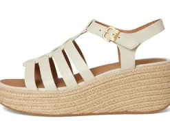 Women FitFlop PLATFFORMS Espadrille Leather Fisherman Wedge Sandals